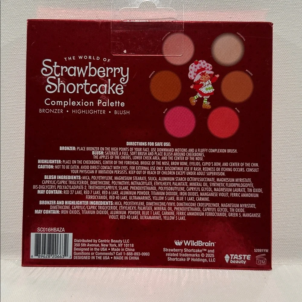 Strawberry Shortcake Complexion Palette with Bronzer, Highlighter and Blush.